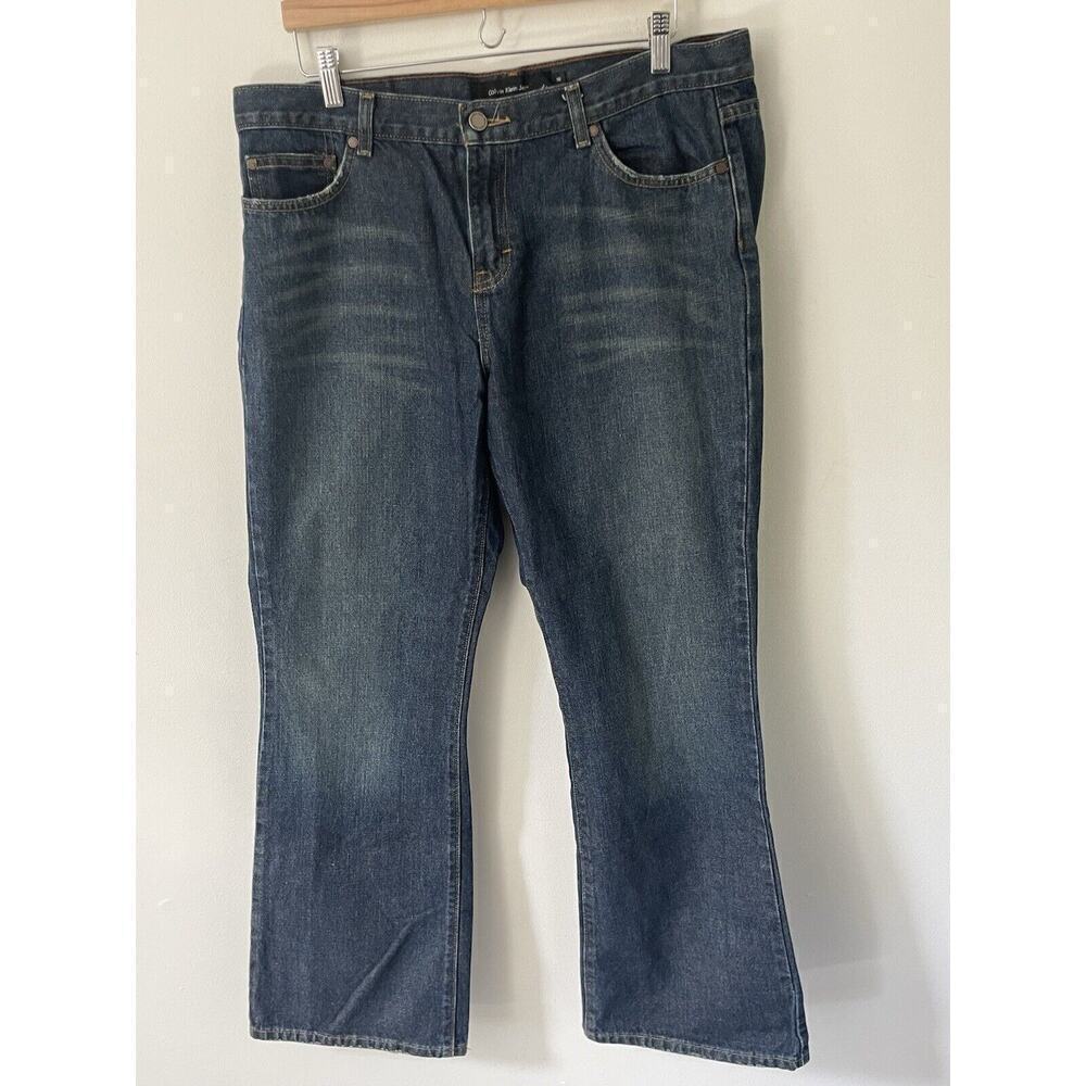 Calvin Klein Flare Jeans Womens Size 16 Blue Medium Wash Denim Mid Rise